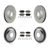 Front Rear Coated Disc Brake Rotors And Ceramic Pads Kit For Kia Optima