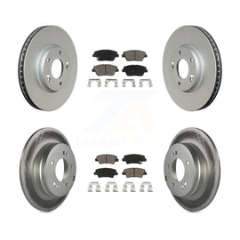 Front Rear Coated Disc Brake Rotor Ceramic Pad Kit For Hyundai Sonata Kia Optima