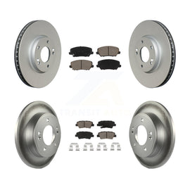 Front Rear Coated Disc Brake Rotors And Ceramic Pads Kit For Kia Forte Forte5 SX