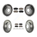 Front Rear Coated Brake Rotor & Ceramic Pad Kit For Kia Forte Hyundai Elantra GT