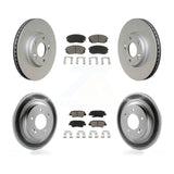 Front Rear Coated Disc Brake Rotors And Ceramic Pads Kit For Kia Soul EV