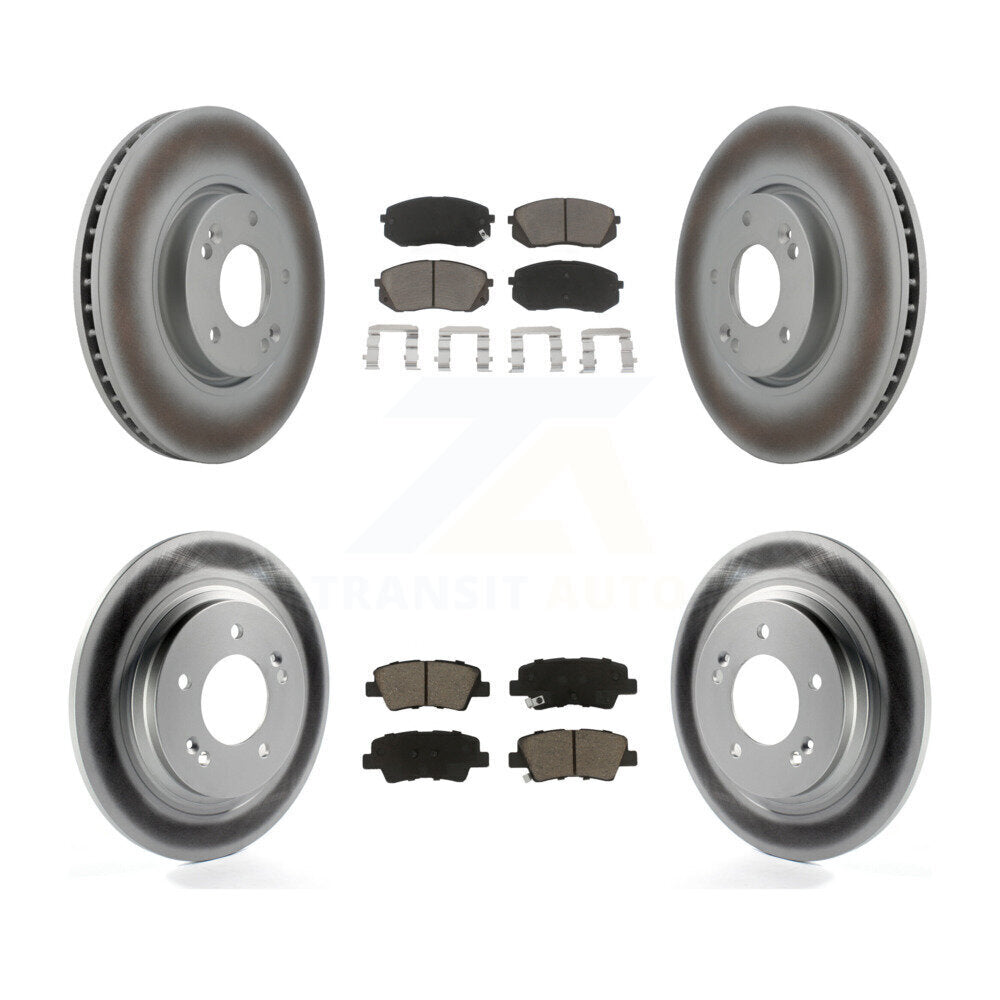 Front Rear Coated Disc Brake Rotors And Ceramic Pads Kit For Kia Soul EV