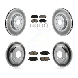 Front Rear Coated Disc Brake Rotors And Ceramic Pads Kit For Kia Optima
