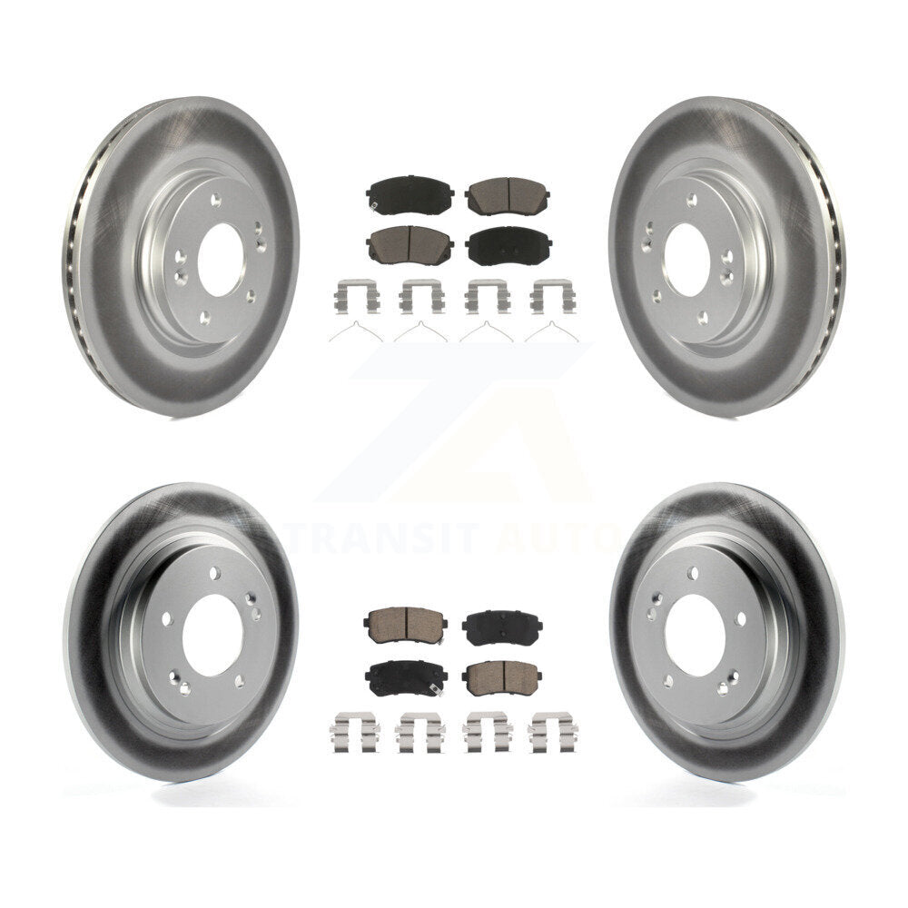 [Front+Rear] 2016 Kia Optima LX/EX/LX 1.6T Premium Coated Rotors & Ceramic Pads Brake Kit For Max Braking