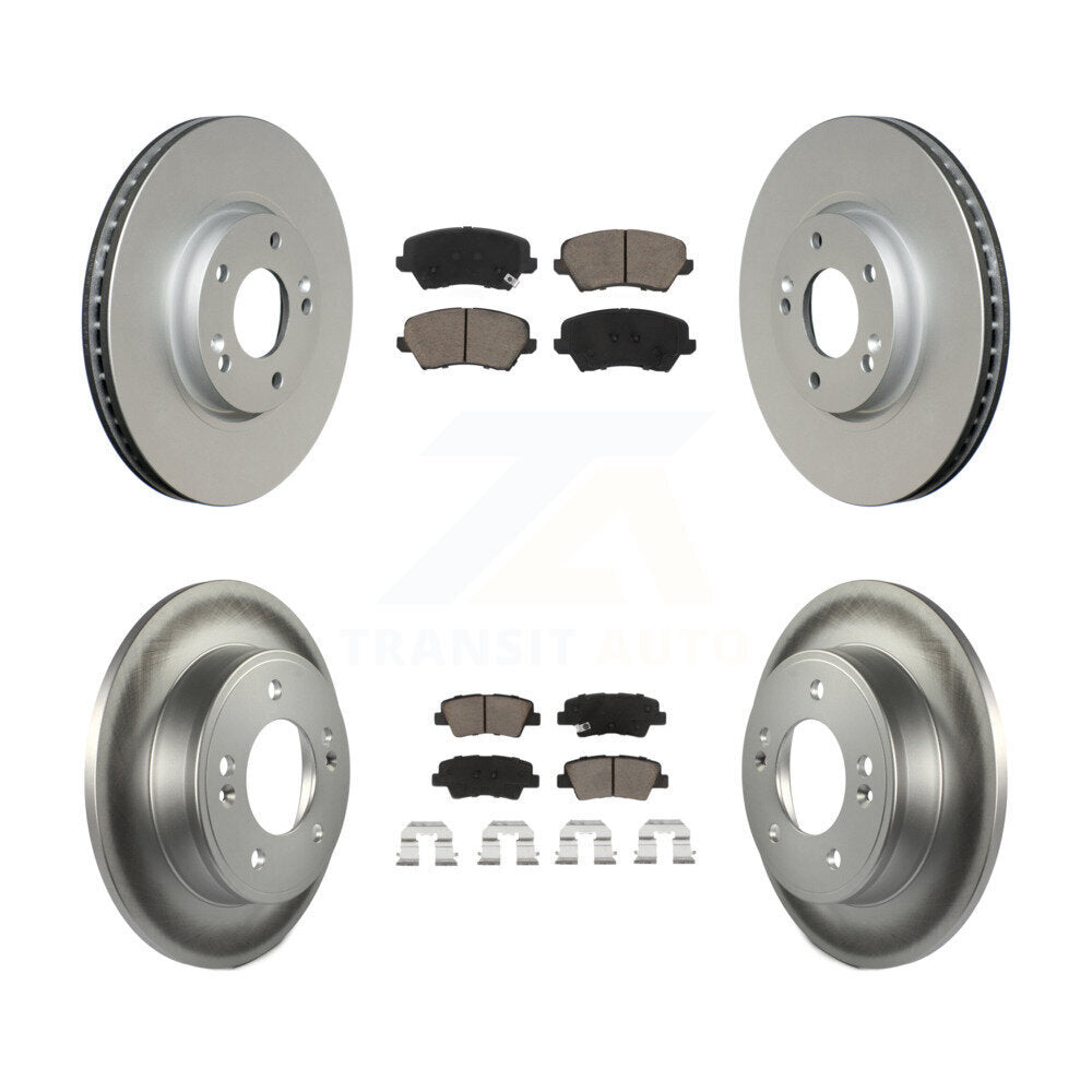 [Front+Rear] 2017 Kia Forte Koup SX Premium Coated Rotors & Ceramic Pads Brake Kit For Max Braking