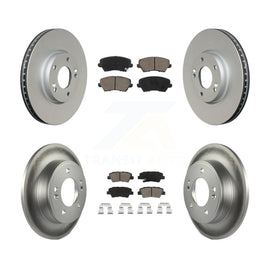 [Front+Rear] 2017 Kia Forte Koup SX Premium Coated Rotors & Ceramic Pads Brake Kit For Max Braking