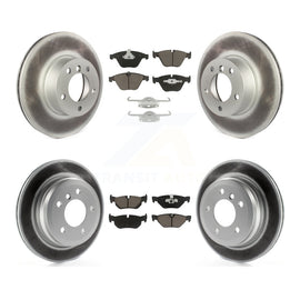 Front Rear Coated Disc Brake Rotors Ceramic Pad Kit For BMW 328i xDrive X1 328xi