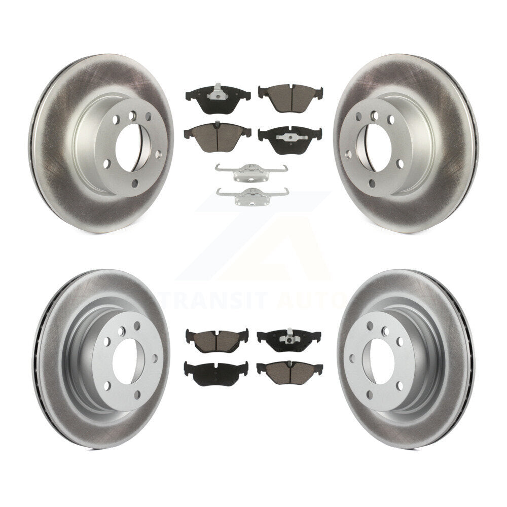 Front Rear Coated Disc Brake Rotors And Ceramic Pads Kit For BMW 328i 323i