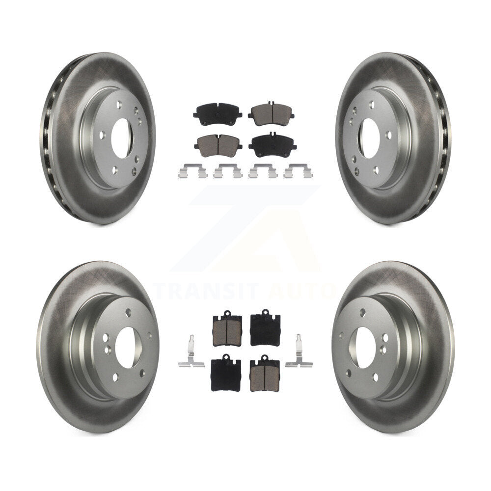 Front Rear Coated Disc Brake Rotors And Ceramic Pads Kit For Mercedes-Benz C240