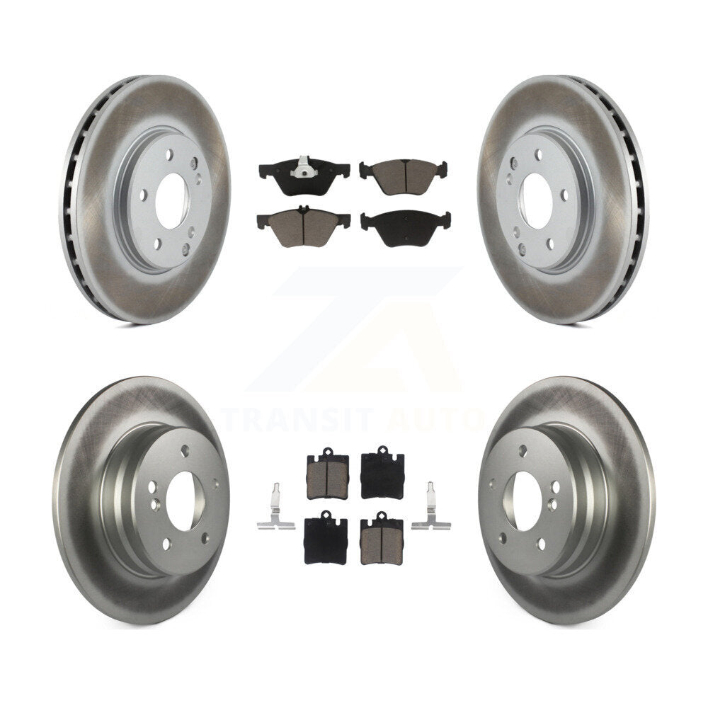 Front Rear Coated Brake Rotor Ceramic Pad Kit For Mercedes-Benz E320 CLK320 E430
