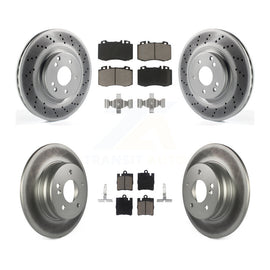 Front Rear Coated Brake Rotor Ceramic Pad Kit For Mercedes-Benz C230 C320 SLK350