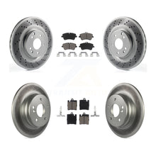 Charger l'image dans la galerie, Front Rear Coated Disc Brake Rotors And Ceramic Pads Kit For Mercedes-Benz C320