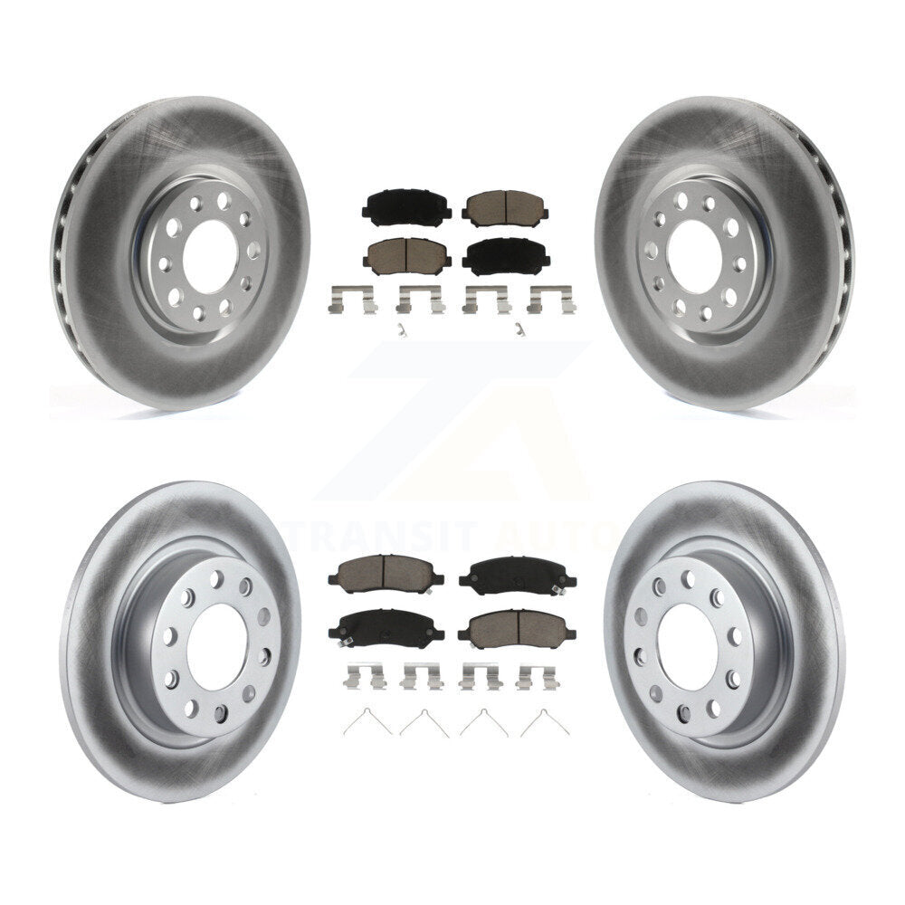 [Front+Rear] 2013-2016 Dodge Dart Premium Coated Rotors & Ceramic Pads Brake Kit For Max Braking