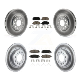 [Front+Rear] 2013-2016 Dodge Dart Premium Coated Rotors & Ceramic Pads Brake Kit For Max Braking