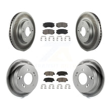 Charger l'image dans la galerie, Front Rear Coated Disc Brake Rotors And Ceramic Pads Kit For Hyundai Sonata 2.4L