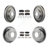 Front Rear Coat Disc Brake Rotor Ceramic Pad Kit For Hyundai Sonata Kia Sportage