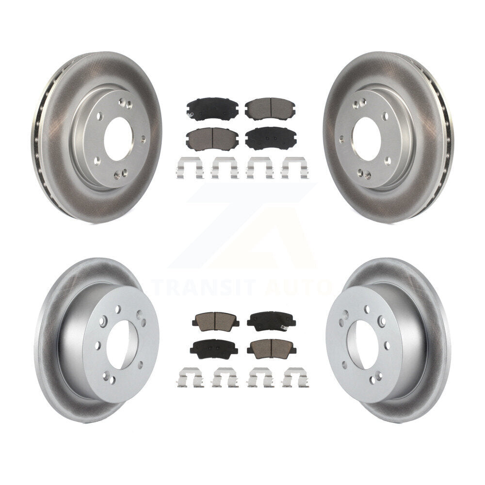 Front Rear Coat Brake Rotor Ceramic Pad Kit For 10 Hyundai Elantra From 03 23