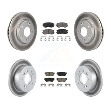Charger l'image dans la galerie, Front Rear Coated Disc Brake Rotors And Ceramic Pads Kit For Hyundai Elantra