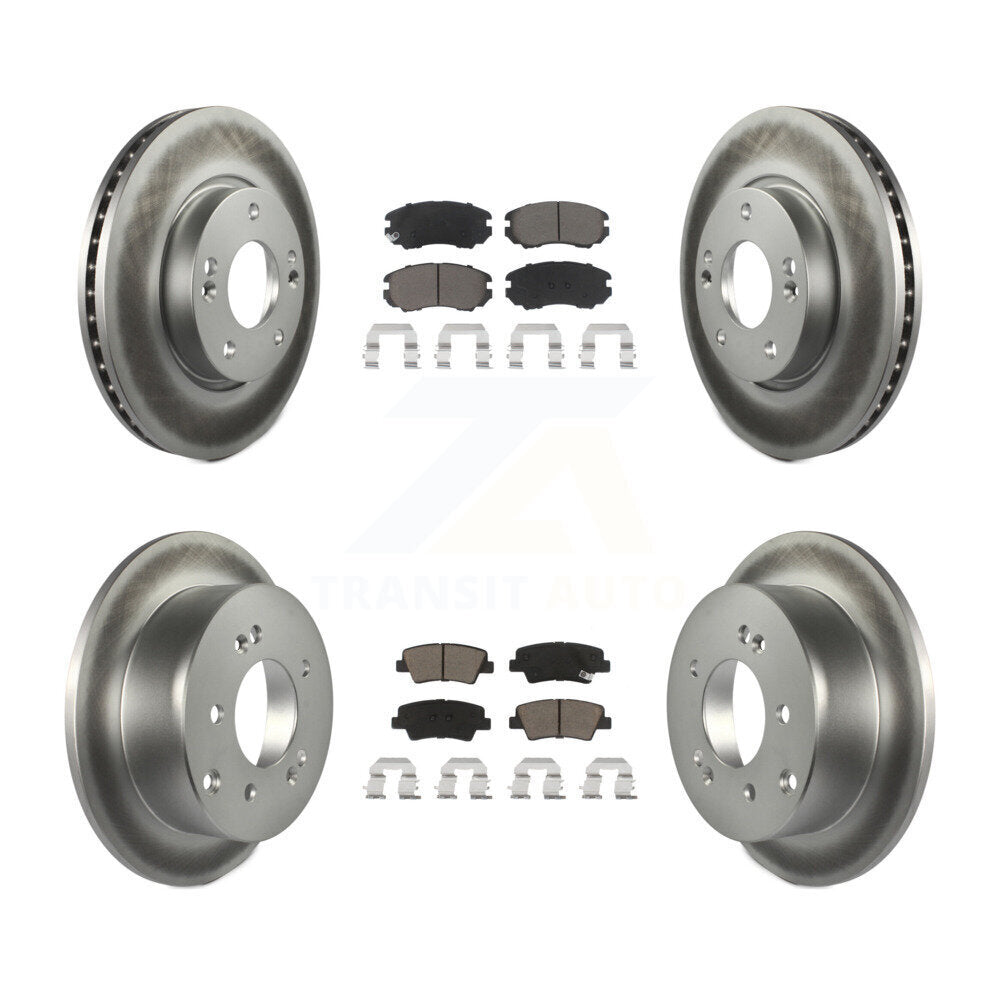 [Front+Rear] 2012-2013 Kia Soul Premium Coated Rotors & Ceramic Pads Brake Kit For Max Braking
