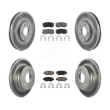 Front Rear Coated Disc Brake Rotor & Ceramic Pad Kit For 2010-2011 Hyundai Azera
