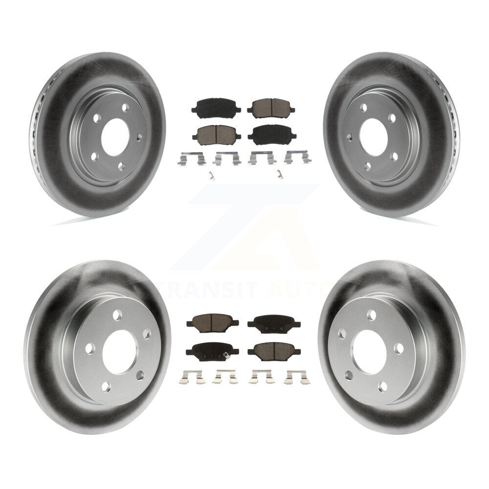Front Rear Coat Brake Rotor Ceramic Pad Kit For Pontiac G5 With Disc Brakes