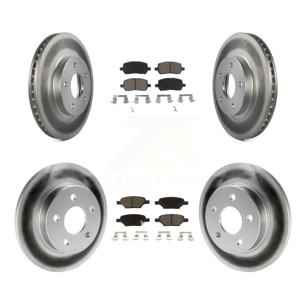 Front Rear Coated Disc Brake Rotors And Ceramic Pads Kit For Pontiac G5