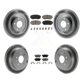 Front Rear Coated Disc Brake Rotor And Ceramic Pad Kit For Ford Edge Lincoln MKX