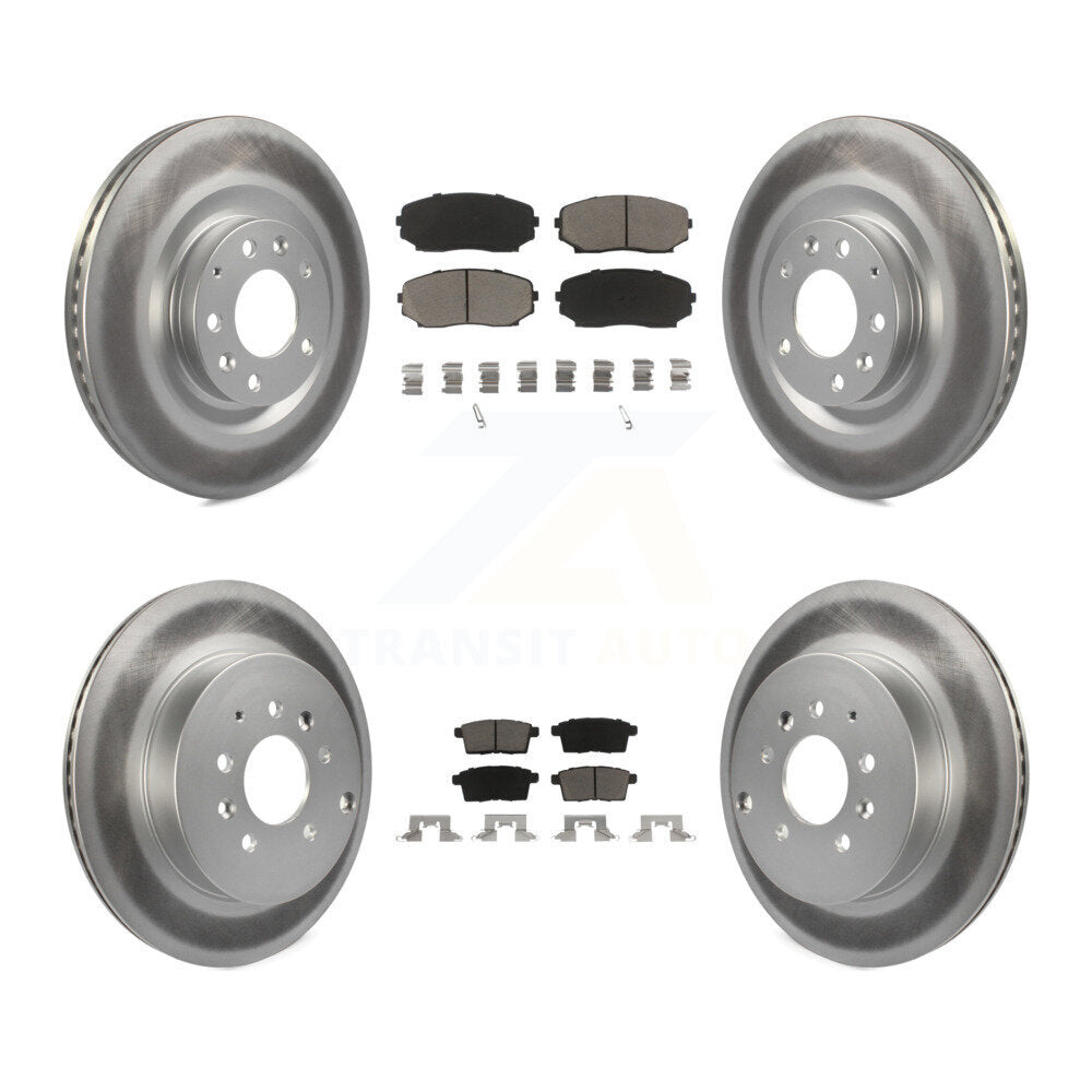 [Front+Rear] 2007-2015 Mazda CX-9 Premium Coated Rotors & Ceramic Pads Brake Kit For Max Braking