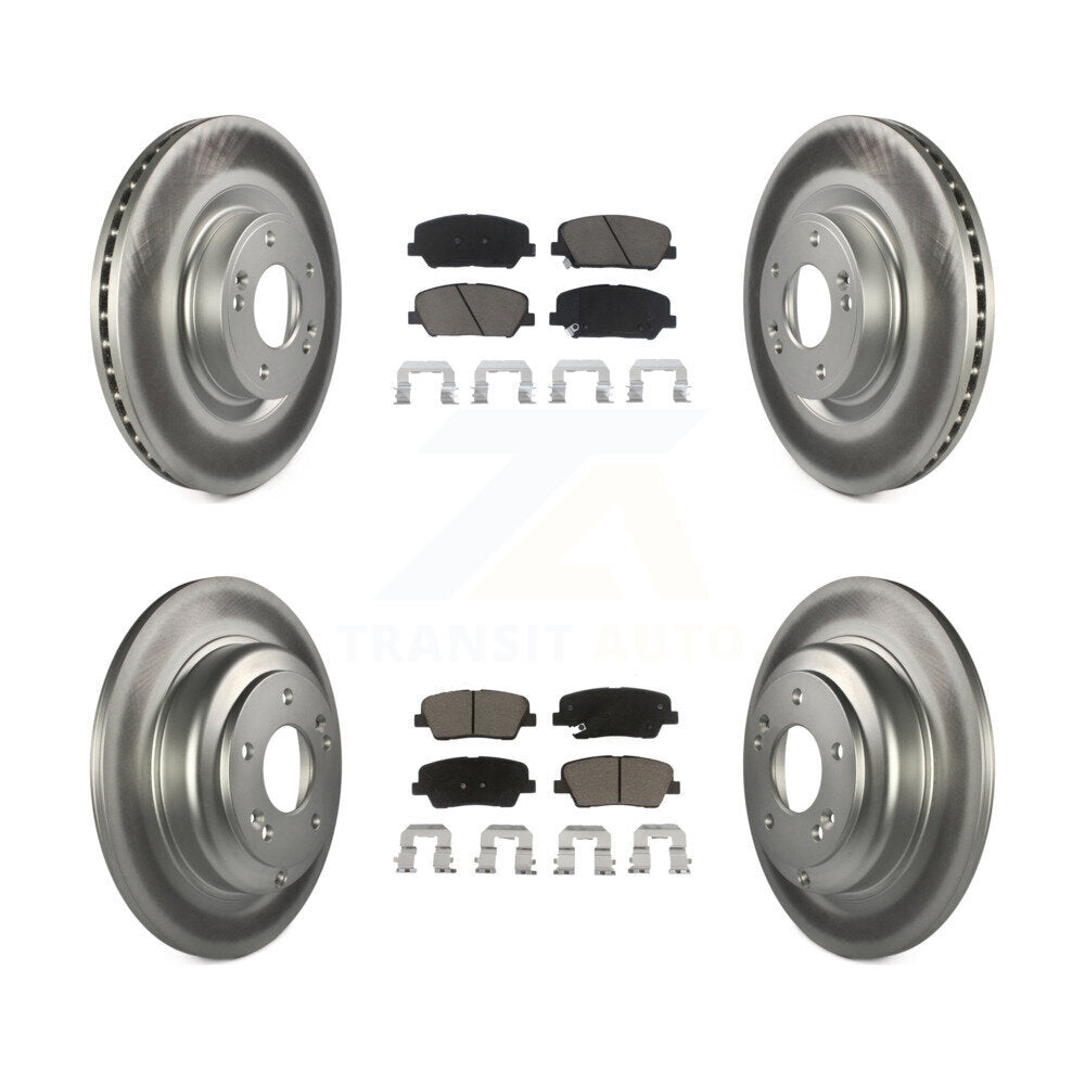 Front Rear Coated Disc Brake Rotor And Ceramic Pad Kit For Hyundai Genesis Coupe