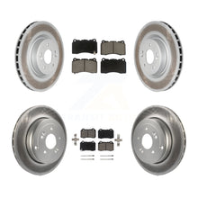 Charger l'image dans la galerie, Front Rear Coated Disc Brake Rotor And Ceramic Pad Kit For Hyundai Genesis Coupe