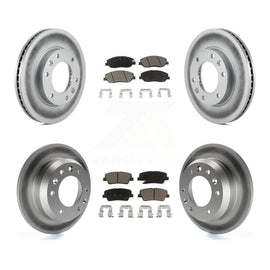 Front Rear Coated Brake Rotor & Ceramic Pad Kit For Kia Sedona Hyundai Entourage