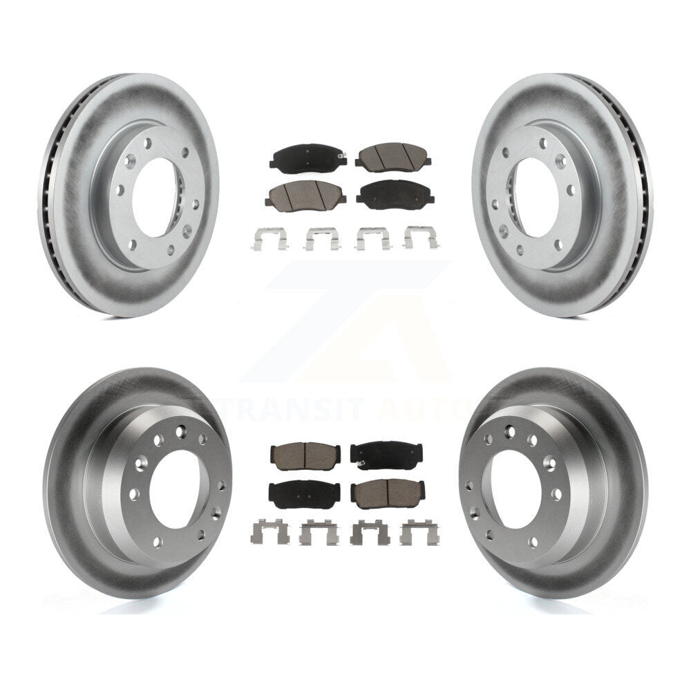 Front Rear Coated Brake Rotor & Ceramic Pad Kit For Kia Sedona Hyundai Entourage