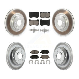 Front Rear Coated Disc Brake Rotors And Ceramic Pad Kit For Hyundai Genesis 4.6L