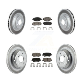 Front Rear Coated Disc Brake Rotors And Ceramic Pad Kit For Hyundai Genesis 3.8L