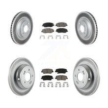 Charger l'image dans la galerie, Front Rear Coated Disc Brake Rotors And Ceramic Pad Kit For Hyundai Genesis 3.8L