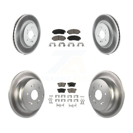 Front Rear Coated Disc Brake Rotors And Ceramic Pads Kit For Acura RDX