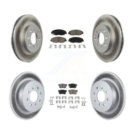 Front Rear Coated Disc Brake Rotors And Ceramic Pad Kit For Honda Civic Acura EL