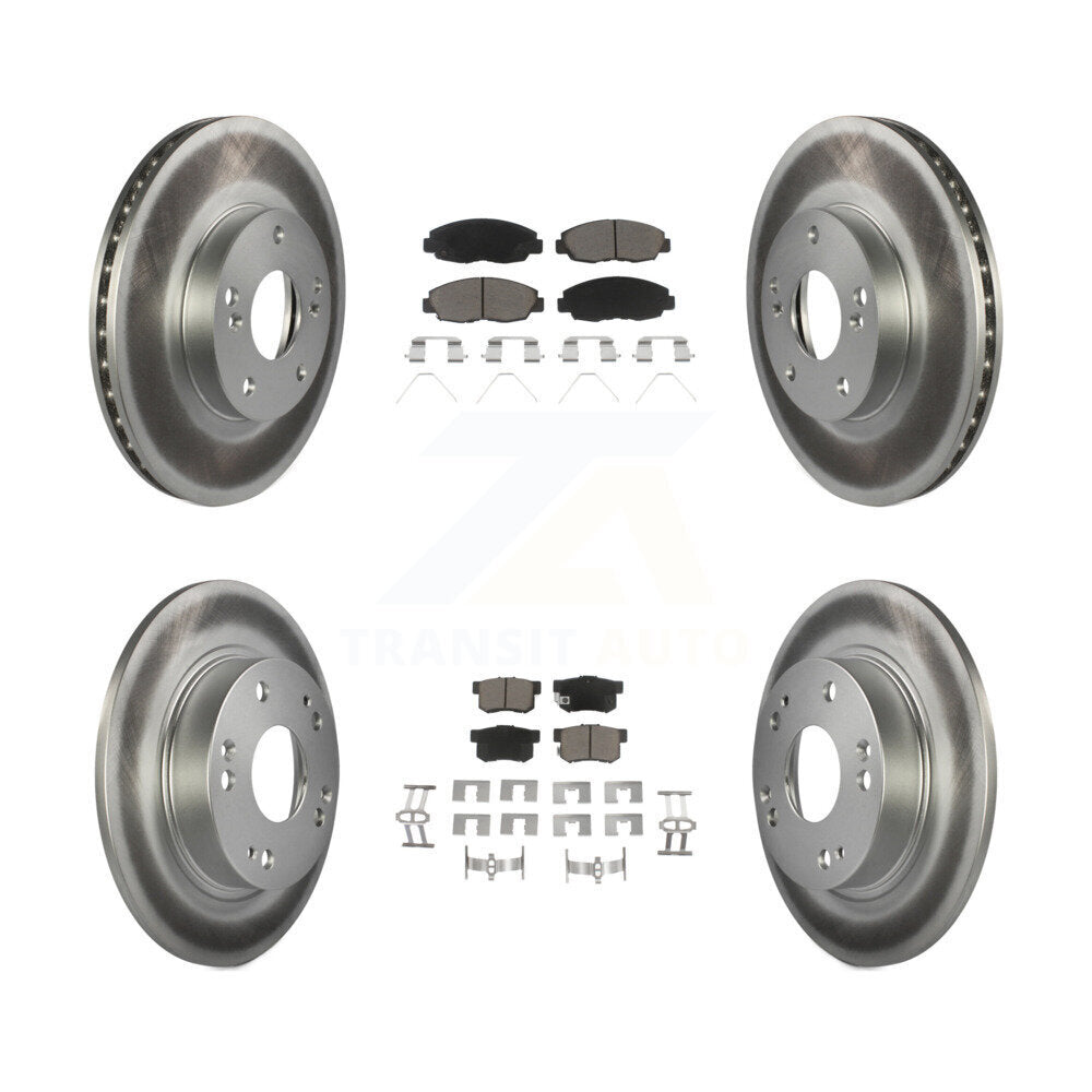 [Front+Rear] 2014-2015 Honda Civic Touring Premium Coated Rotors & Ceramic Pads Brake Kit For Max Braking