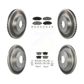 [Front+Rear] 2014-2015 Honda Civic Touring Premium Coated Rotors & Ceramic Pads Brake Kit For Max Braking