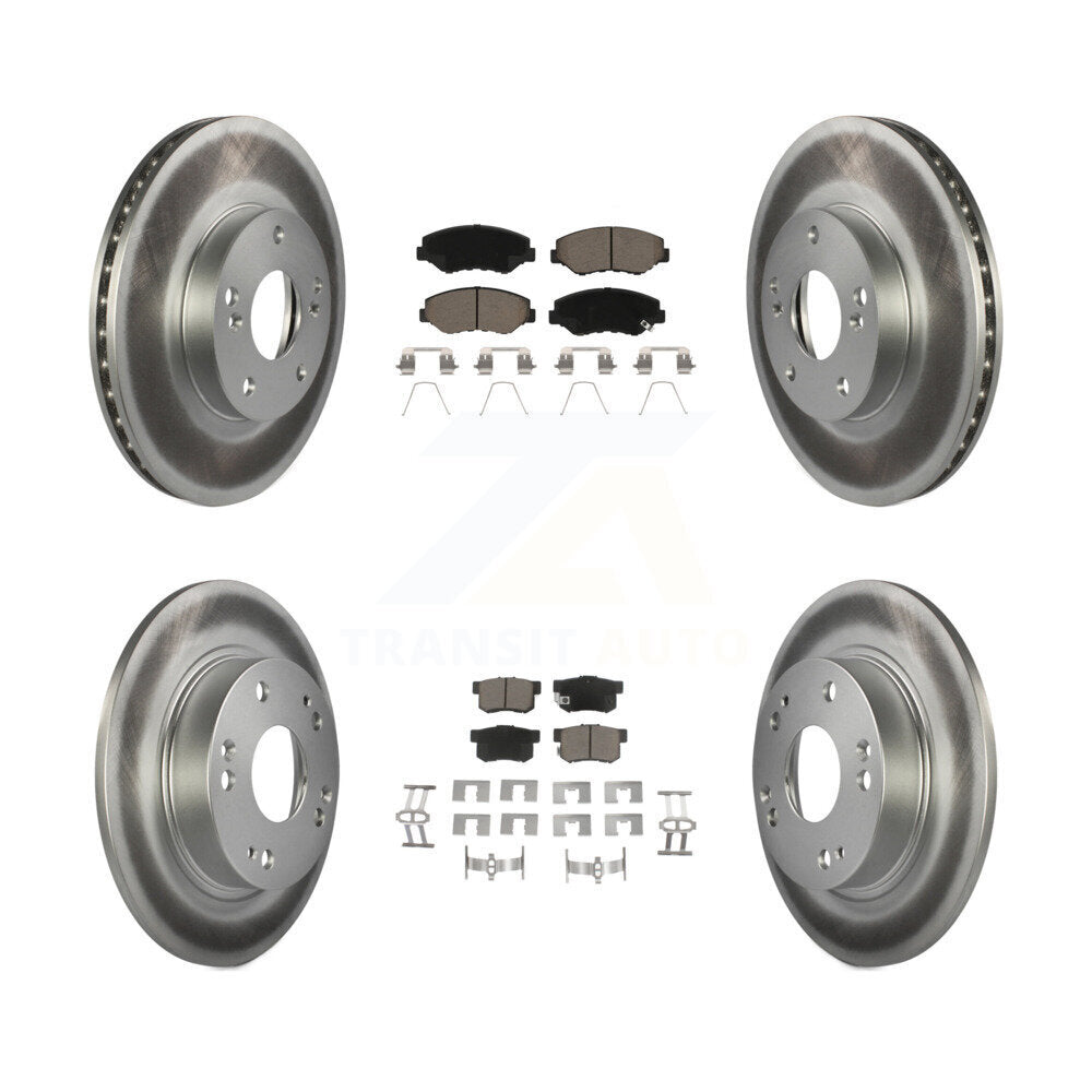 Front Rear Coated Disc Brake Rotor And Ceramic Pad Kit For Honda Civic Acura ILX