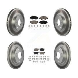 Front Rear Coated Disc Brake Rotor And Ceramic Pad Kit For Honda Civic Acura ILX