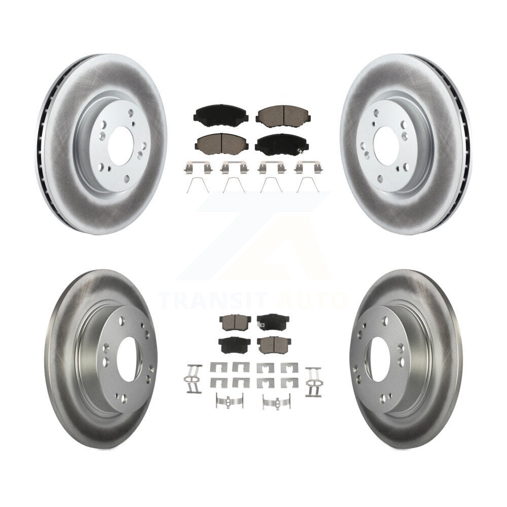 Front Rear Coated Disc Brake Rotor And Ceramic Pad Kit For Honda Civic Acura ILX
