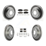 Front Rear Coated Disc Brake Rotors And Ceramic Pads Kit For Honda Civic