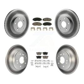 Front Rear Coated Disc Brake Rotors And Ceramic Pads Kit For Acura TL