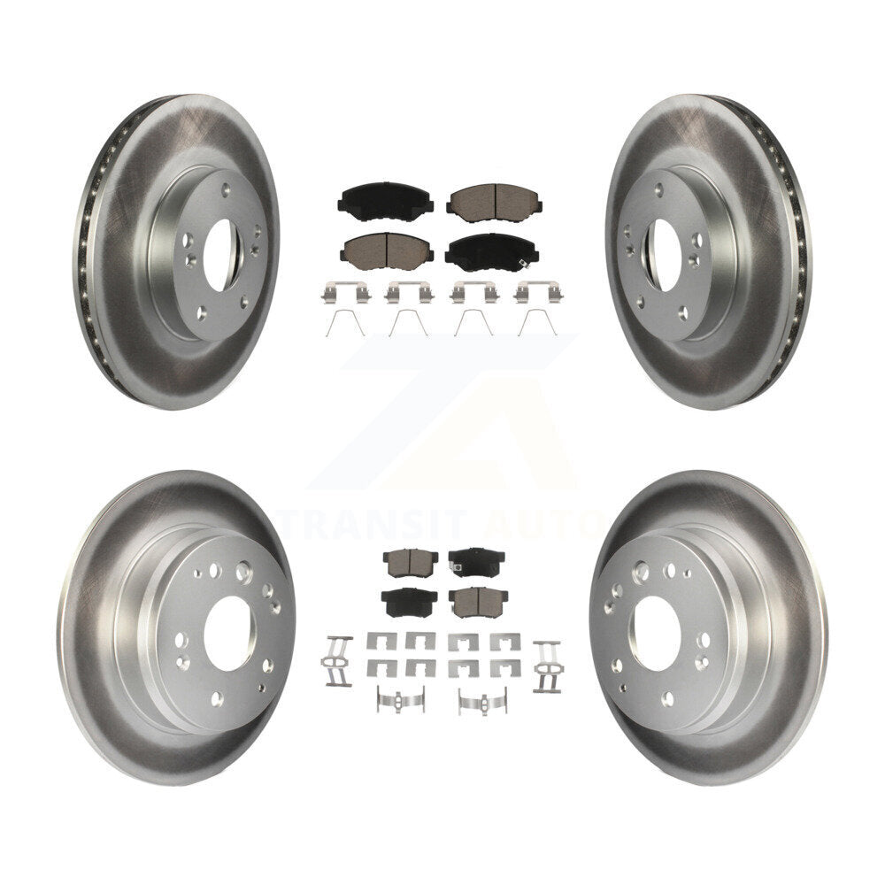 [Front+Rear] 2003-2011 Honda Element Premium Coated Rotors & Ceramic Pads Brake Kit For Max Braking
