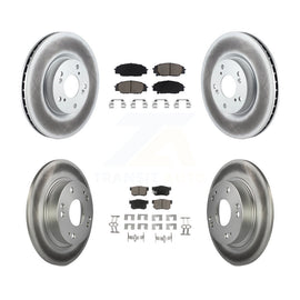 Front Rear Coated Disc Brake Rotor And Ceramic Pad Kit For Honda Civic Acura CSX