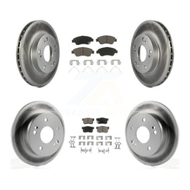 Front Rear Coated Disc Brake Rotor And Ceramic Pad Kit For Honda Civic Acura RSX