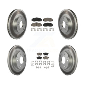 Front Rear Coated Disc Brake Rotors And Ceramic Pads Kit For Acura CSX