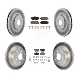 Front Rear Coat Brake Rotors Ceramic Pad Kit For Acura TL Automatic transmission