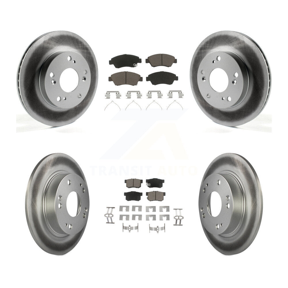 [Front+Rear] 2013-2015 Acura ILX 1.5L Premium Coated Rotors & Ceramic Pads Brake Kit For Max Braking